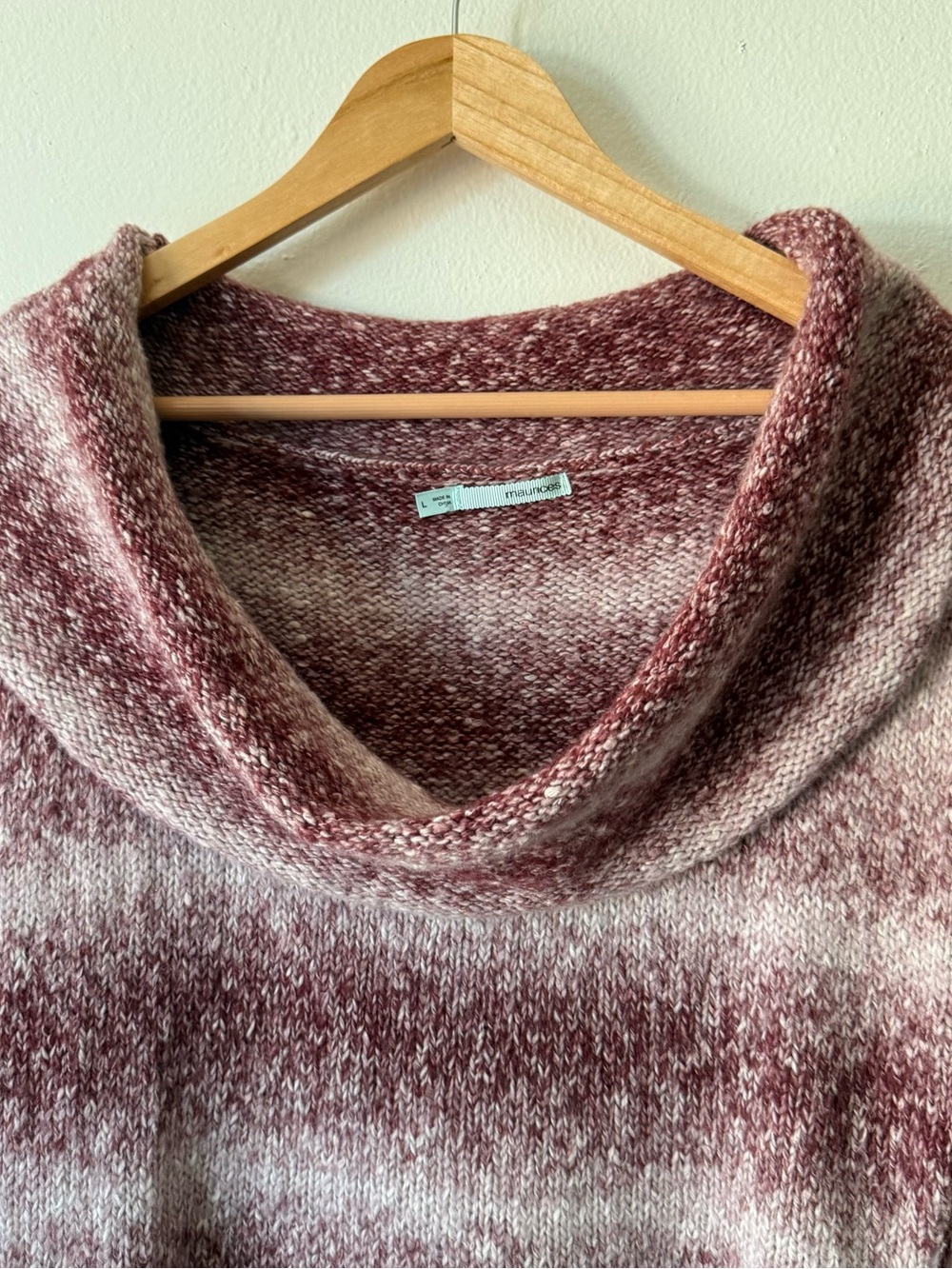 Y2K Maurices Mauve and Pink Marled Cowl Neck Short Sleeve Sweater - Picture 4 of 6